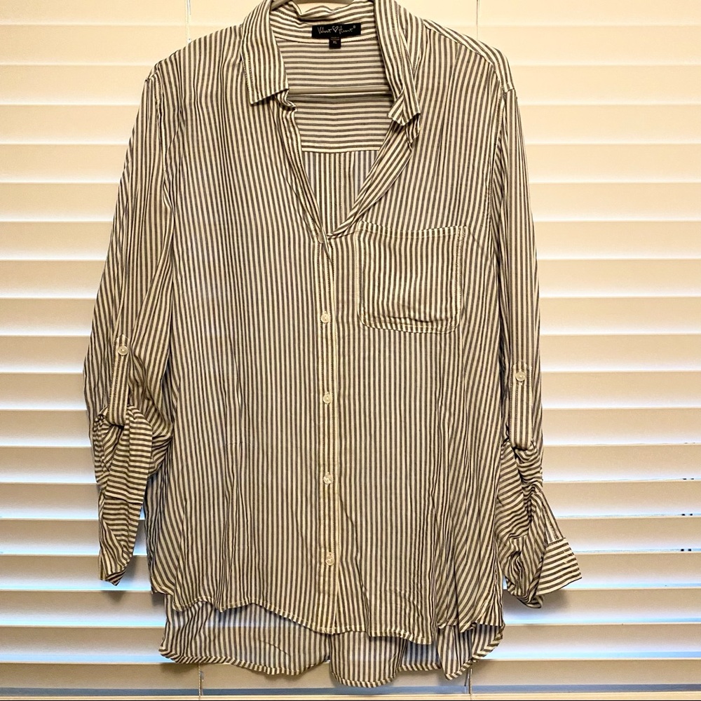 Striped Button Up Blouse